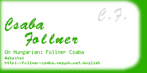 csaba follner business card